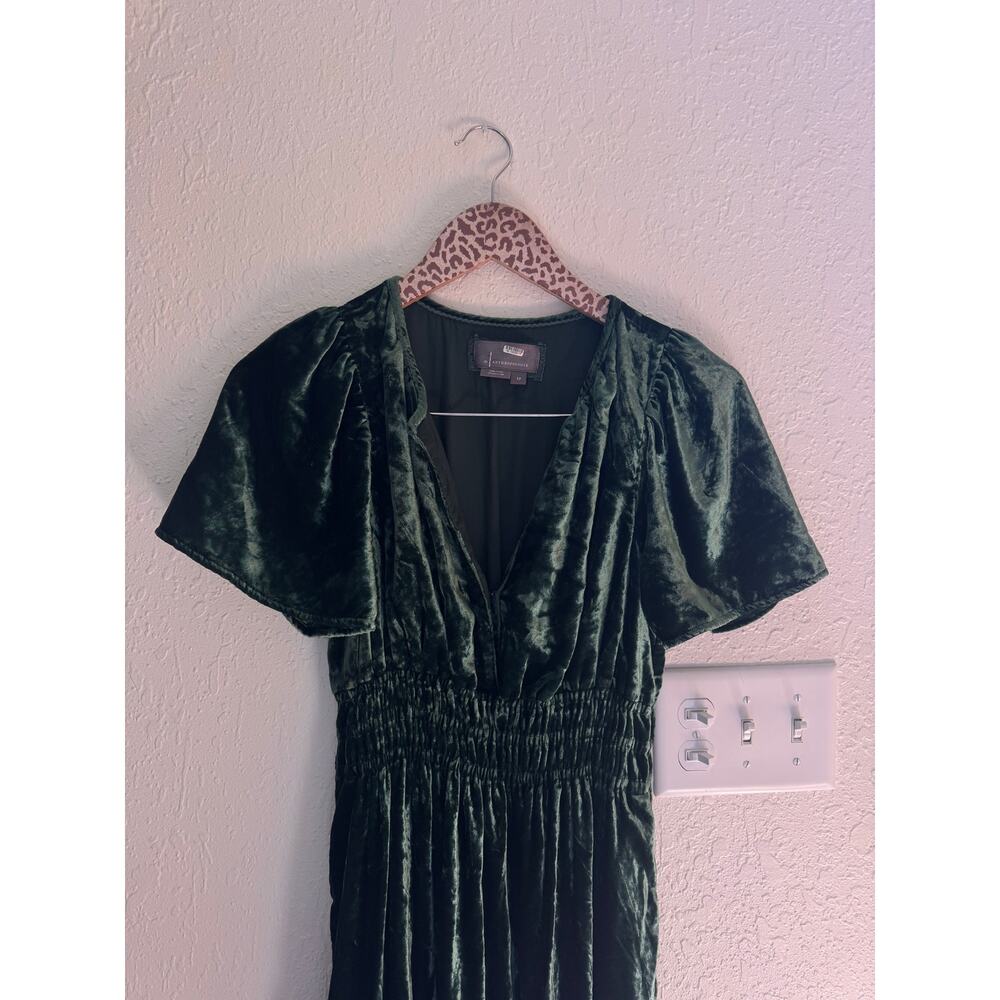 ANTHROPOLOGIE The Somerset Maxi Dress in Green Velvet Size Small Petite - Picture 6 of 8